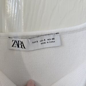 Zara White Knit Top
